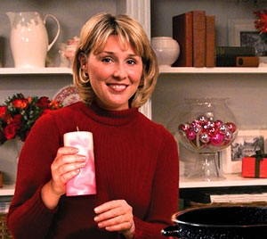 Brinkworth and one of her handmade candles.